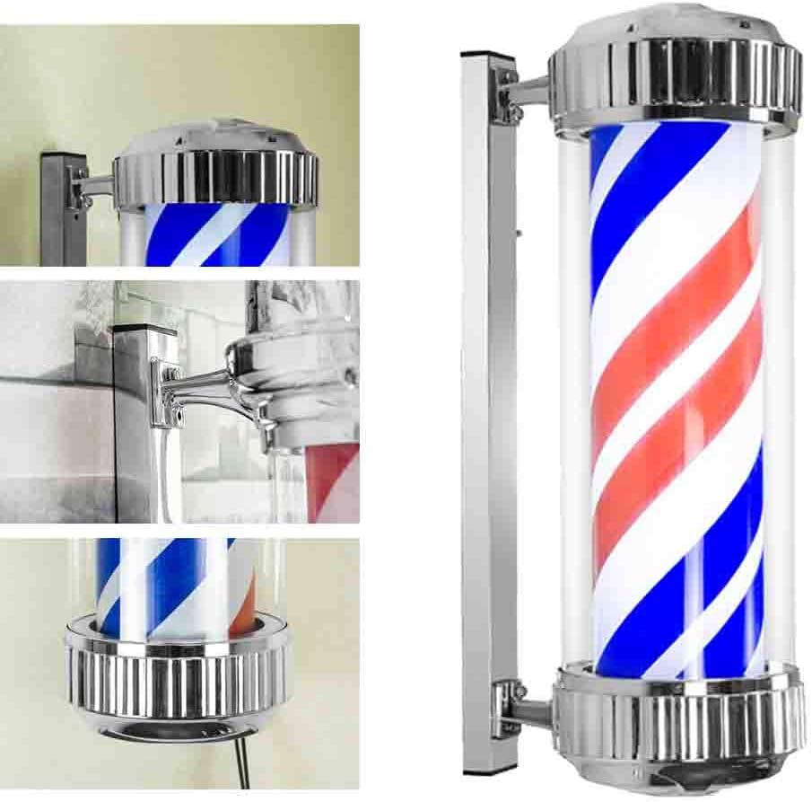 amazon com barbers pole light barbershop outdoor turn light hair salon hairdressing led sign light box red white blue double stripe rainproof wall light 110 220v sports outdoors barbers pole light barbershop outdoor turn light hair salon hairdressing led sign light box red white blue double stripe rainproof wall light 110 220v