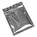 100 Shiny Glossy Silver Foil Zip Top Lock Flat Bags Pouches Outer Size 7.5x10cm (3x4