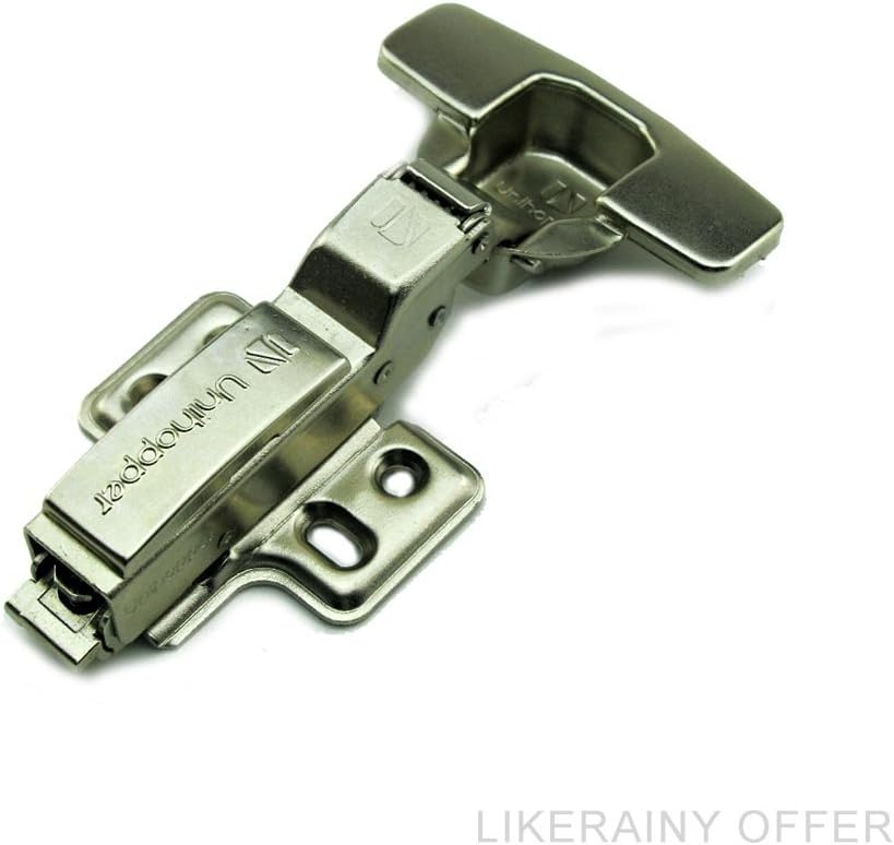 (2 Pcs) Unihopper 105° Standard Hinge with Self Closing Mechanism Kitchen Cabinet Wardrobe Cupboard Door Hinge, Half Overlay Application, Clip-on Adjustment Soft-closing Hinge, Fast Assembly Cushioning Buffering Hinge
