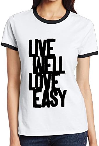 Color Clash Design T Shirt Live Well Love Easy for Female