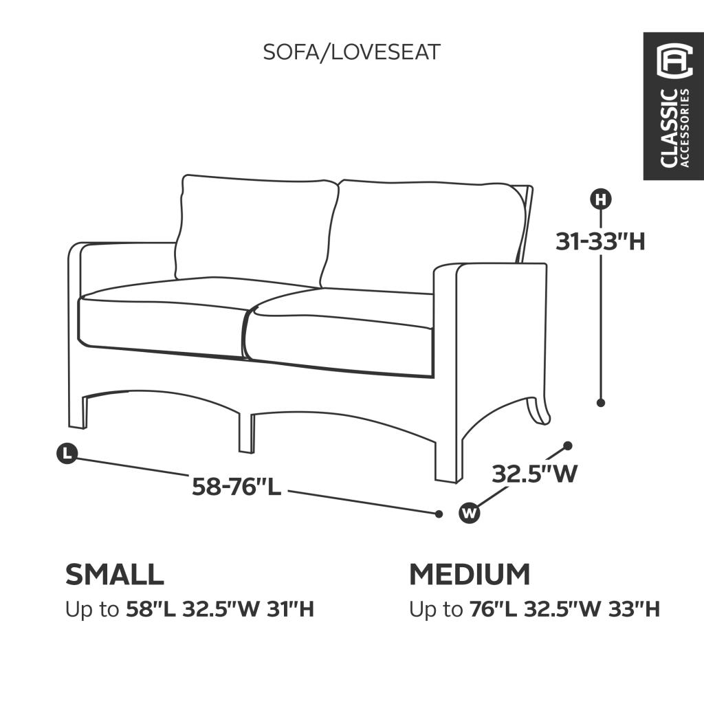 Classic Accessories 5526303011000 Belltown Outdoor Patio Sofa