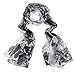 ChikaMika Floral Scarves for Women Black Peony Chiffon Scarves Lightweight Wrap Shawls
