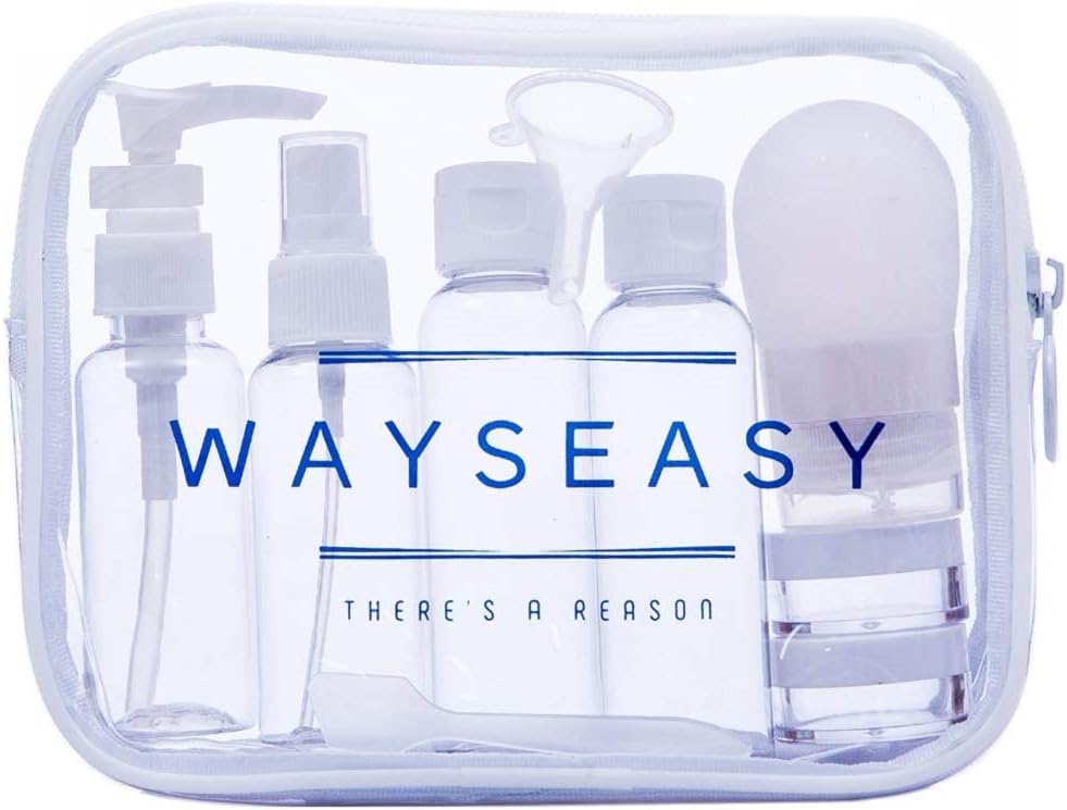 Travel Bottles WAYSEASY Leakproof Refillable Toiletry Bottle and