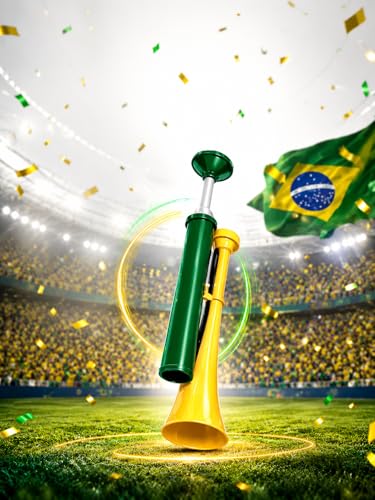 Vuvuzela Gigante, Verde e Amarelo, Buzina Super Potente para Torcida