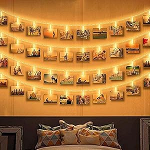 Zorara Led-lichtsnoer met klemmen voor foto’s, 6 m, 40 leds, fotoclip, lichtketting, fotoverlichting, ketting, clip…