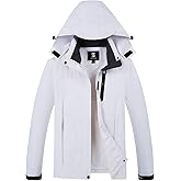 Womens Waterproof Rain jacket Lightweight Active Outdoor Raincoat with Removable Hood