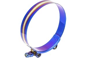 WKD 3.75" T-Bolt Hose Clamp Adjustable Stainless Steel Titanium Blue Clamp Diameter Ranger for 3.75 inch(97-105mm) #4128