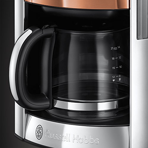 Russell Hobbs Digitale Kaffeemaschine Luna Edelstahl/Kupfer, programmierbarer Timer, bis 12 Tassen, 1,5l Glaskanne… – Bild 4
