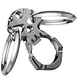 Hephis Skull Car Keychain Plus ,Heavy duty and super Thick, for Men,Women ,Bottle Opener(Gun Black)
