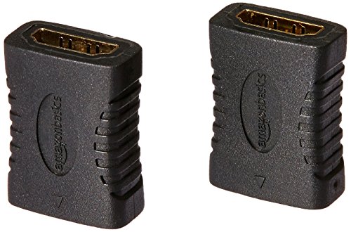 AmazonBasics HDMI Coupler (2 Pack), 29 x 22mm, Black