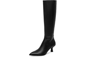MUCCCUTE Knee High Boots for Women Tall Boots Kitten Heel Pointed Toe Slip On Comfort Fall Long Boots with Side Zipper Sexy Fashion