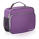 SEEHONOR Insulated Lunch Box Thermal Durable Reusable Lunch Bag Lunch Tote Bag Bento Bag Soft Bag for Women Office Work School Picnic Hiking Beach,Purple