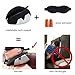 Travel Pillow set, Best Neck Pillow for Airplane, Includes Sleep Mask Carry Bag and Earplugs, Luxury Adjustable Memory Foam, for Deep Relaxation, Car Home TV Stops Pain in the Aeroplane. Black