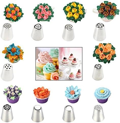 Cake Decorating Tips Set Russian Piping and Sphere Ball Extra Large by KingMe 37PC Cupcake Supplies Reusable Silicone and Disposable Pastry Bags Coupler Nozzles Professional Results with Ease