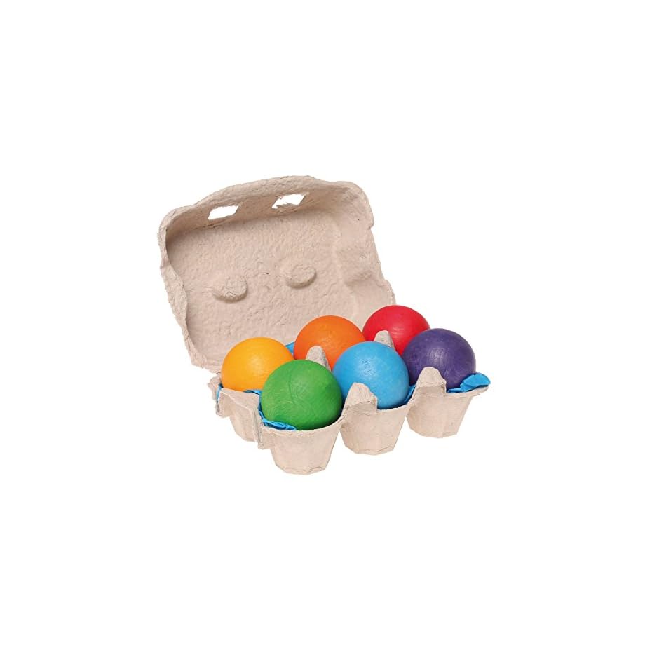 Wooden Balls in a Rainbow of Colors 