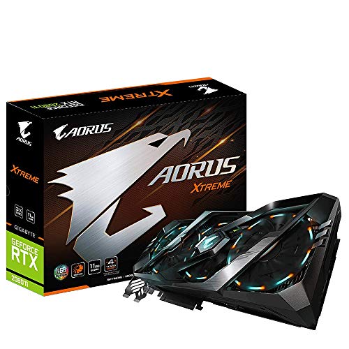 Gigabyte AORUS GeForce RTX 2080 Ti Xtreme 11G Graphics Card, 3X Stacked Windforce Fans, 11GB 352-bit GDDR6, Gv-N208TAORUS X -11GC Video Card
