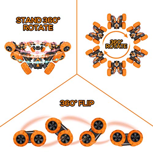 Remote-Control-Car-Vazillio-RC-Cars-Stunt-Car-Toy-24Ghz-Hot-Speed-Racing-Car-Stand-360-Rotate-RC-Car-with-Headlights-for-Boys-and-Girls-Orange