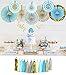 YARA Premium Boy Baby Shower Decorations For Boy|Its a Boy Baby Shower Party Supplies|Elephant Baby Shower Decorations Set|Blue And Gold Paper Fans|Baby Shower Boy|Baby Shower Decor Kit|Rustic