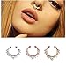 RoseSummer 1Pc Fake Septum Clicker Nose Ring Hanger Clip On Non Piercing Body Ring Jewelry (Rose Gold)