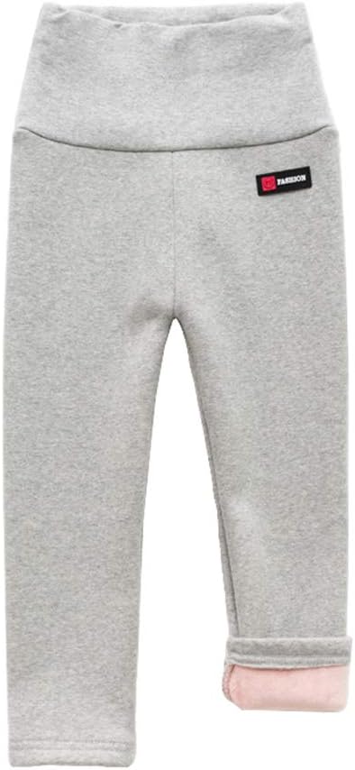 HZYBABY Infant Baby Girl Boy Winter Warm High Waist Sweatpants Toddler Cotton Active Elastic Pants Fleece Lined Leggings