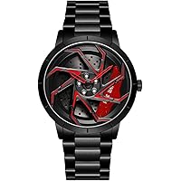 Amazon.com: iCyber Men's Stainless Steel Car Wheel Watch with Blue