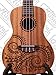 Luna Mahogany Tattoo Concert Ukulele LEFTY w/Strings,Tuner & CP, UKE TC MAH L COMP