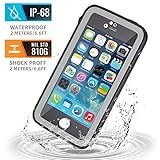 iPhone 5S Waterproof Case, Meritcase IP68 iPhone SE/5S/5 Waterproof Shockproof Dirtproof Snowproof Screen Protector Cover for Snow Skiing Swimming (Black)