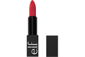 e.l.f. O Face Satin Lipstick, Richly Pigmented, Nourishing & Long-Lasting Creamy Lipstick, Infused With Jojoba, Vegan & Cruelty-Free, Loud AF