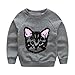HANYI Baby Kids Set Cats Print Tracksuit +Pants Outfits Set (3T, Gray)