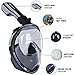 Upgraded Version 180° Full Face Snorkel Mask- Panoramic View Snorkeling Mask, Soft Adjustable Head Straps with Anti Fog and Anti Leak Design (Black, S/M)