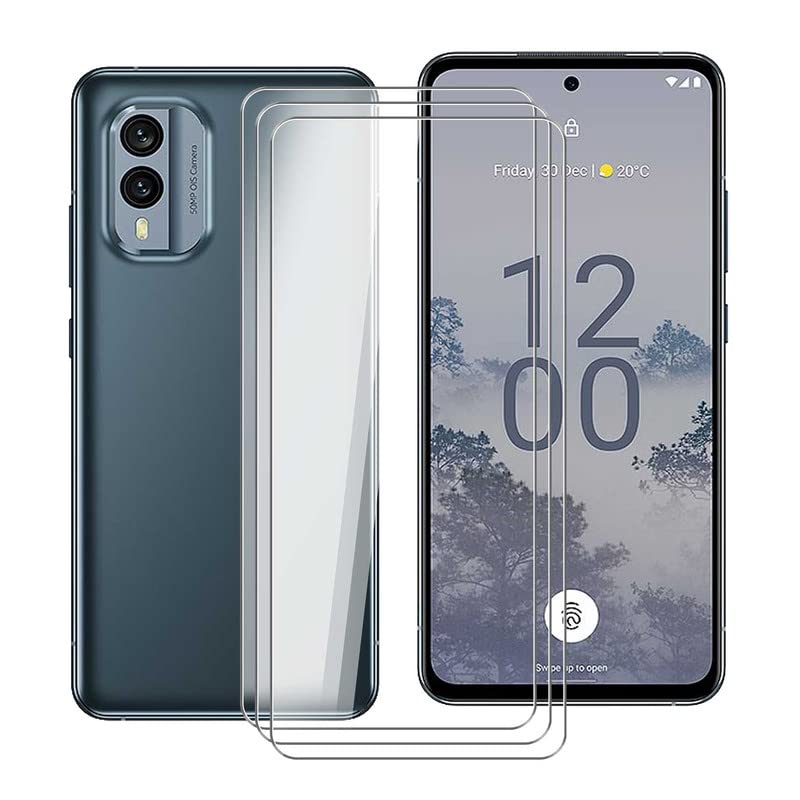 HGJTF Screen Protector for Nokia X30 (6.43 inches), [Pack of 3] Tempered Glass Film with 9H Hardness], Ultra Thin Bubble-Free HD Protective Film for Nokia X30