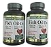 2-Pack Natures Bounty Fish Oil (1200 mg) Plus Vitamin D3 (1000 IU) 90 Rapid Release Softgels (180 softgels total)