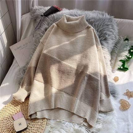 Amazon Co Jp 秋と冬の新しい日本のタートルネックのセーターの女性怠windな風は パイルパイル襟ニットシャツ野生の底入れシャツ 服 ファッション小物