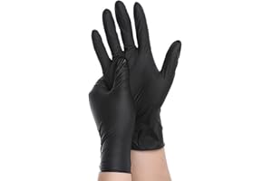 100Pcs Ergonomic Disposable Nitrile Gloves Lining, High Elasticity, Suitable for Kitchen Clean and Household Chores, Black