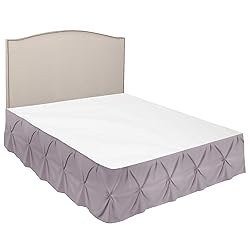 Nestl Dusty Purple Bed Skirt King Size, Pinch Pleat