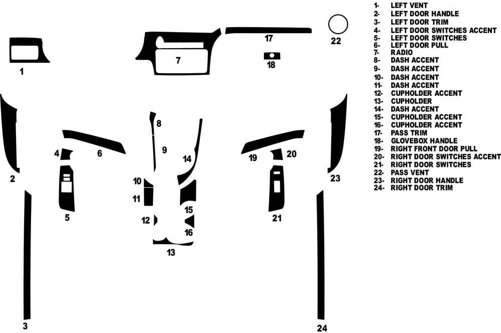 Rvinyl Rdash Dash Kit Decal Trim for Scion tC 2011-2016 - Carbon Fiber 4D (Black)
