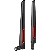 Superbat WiFi Antenna with RP-SMA Male Connector, 2.4GHz 5GHz 5.8GHz Dual Band Antenna for PCI-E WiFi Network Card USB Wireless Camera Router Hotspot etc. 2pcs
