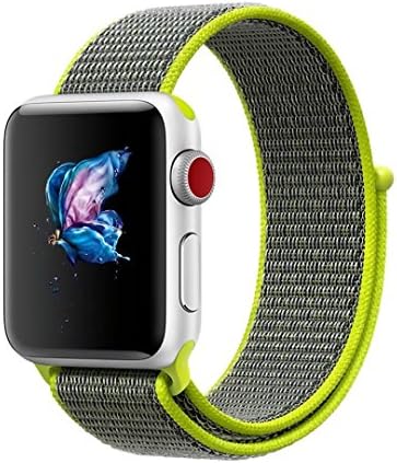 Hirotech Apple Watch Band, New Magic Nylon Sport Loop Band With Hook Fastener Adjustable Classical Wrist Strap Replacement Band for iWatch Apple Watch Series 1/2/3 (Flash, 38mm)