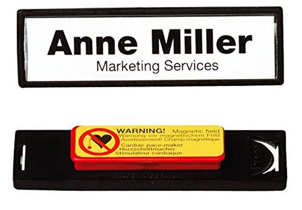 Durable Conference Magnet Name Tag Badge Holders + Inserts - 25 Pack - 17 x 67mm - Perfect for Events and Exhibitions - Easy to Use