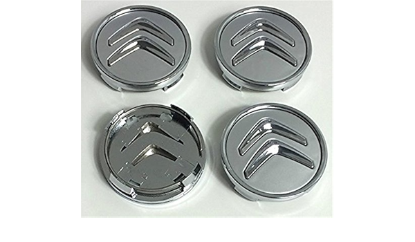 4 x Citroen 60 mm Llantas Tapa Buje C2 C4 C5 C6 C de Quatre Gamuza de Chrome Logo