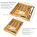 Kealive Bamboo Drawer Organizer, Expandable Kitchen Utensils Drawer Organizer