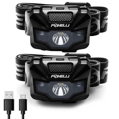 Foxelli Usb‑c Rechargeable LED Headlamp