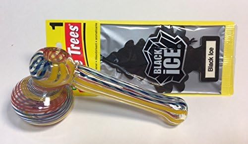 Little Tree Car Freshener(Black Ice) with 5.5" Multicolored Hammer Bubbler, a Perfect Gift