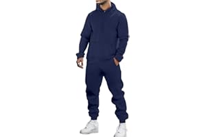 JiXiang Mens Track Suits 2 Piece Set Hoodie and Sweatpants Casual Athletic Jogging Suit Drawstring Running Gym Sweat Suits