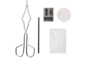 SALMUE 10Pcs Graphite Crucible Set, Ingot Mold Set including Melting Kit Silica Crucible Graphite Rod Graphite Ingot Mold 25cm Crucible Tong For Gold Silver Platinum Metal