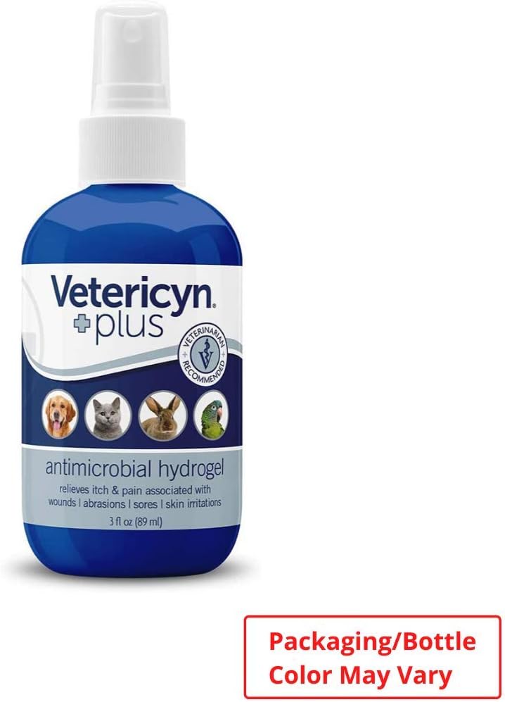 Vetericyn Plus All Animal Antimicrobial Hydrogel. Promotes Healing for Wounds, Post-Surgery Sutures & Irritation. Recommended for Dogs, Cats, Birds & Rabbits. 8 oz. (Packaging/Bottle Color May Vary) : Pet Health Care Supplies : Pet Supplies