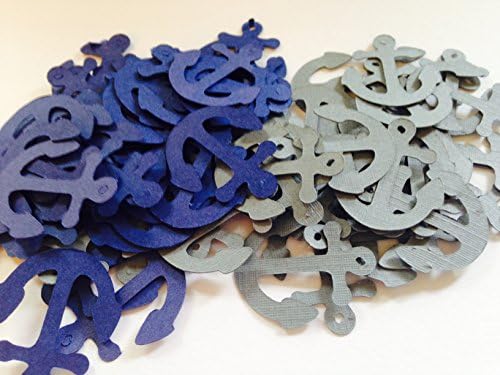 100 Gray Blue Anchor Confetti, Nautical Die Cut, Anchor Cut Out, Nautical Party, Nautical Baby Shower Nautical Cut Out, Anchor Die Cut