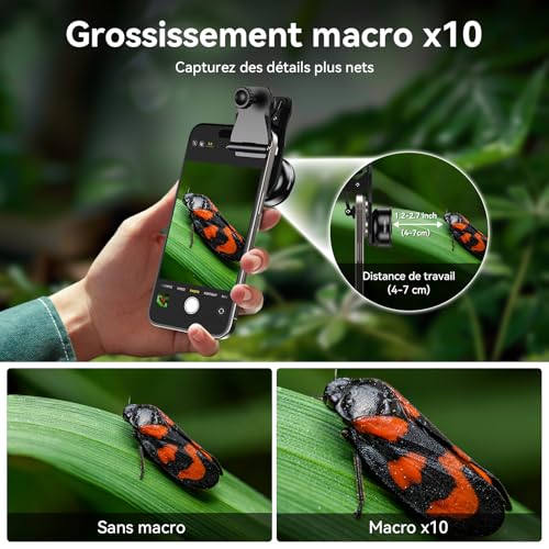 APEXEL Professional Macro Lens for Smartphone HD Macro Smartphone Compatible with iPhone, Pixels, Samsung Galaxy, Huawei, Xiaomi and Most Mobile Phones