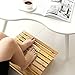 Ergonomic Bamboo Footrest Foot Stool Under Desk Footrest with Massager Rollers for Office Home