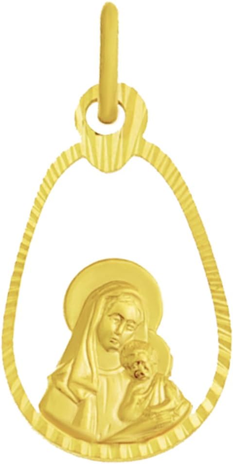Ejubiler Pendant Madonna Mary with Child Jesus 333 8 Carat Gold